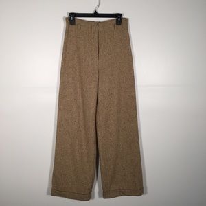 Weekend Coconut High Rise Wide Leg Wool Trousers